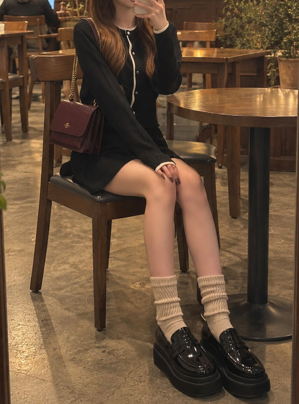 Contrast Layered-Look Knit Cardigan 撞色假兩件針織開襟衫 [on455] image 12