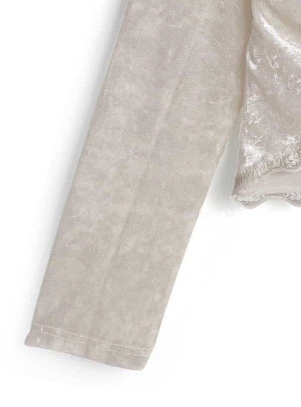 Gathered Lace-Trim Velour Cardigan 蕾絲滾邊抓皺絨面開襟衫 [on462] — 12