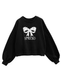 Lace Bow Motif Sweatshirt 蕾絲蝴蝶結圖案衛衣 [pm1009] image 4