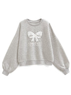 Lace Bow Motif Sweatshirt 蕾絲蝴蝶結圖案衛衣 [pm1009] image 5