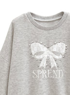 Lace Bow Motif Sweatshirt 蕾絲蝴蝶結圖案衛衣 [pm1009] image 9