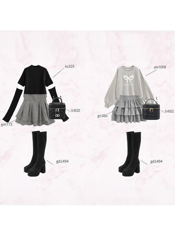 Lace Bow Motif Sweatshirt 蕾絲蝴蝶結圖案衛衣 [pm1009] image 3
