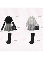 Lace Bow Motif Sweatshirt 蕾絲蝴蝶結圖案衛衣 [pm1009] image 3