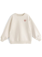 Heart Patch Brushed-Back Sweatshirt Tunic 心形貼布刷毛長版衛衣 [pm358] 6