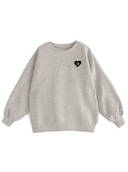 Heart Patch Brushed-Back Sweatshirt Tunic 心形貼布刷毛長版衛衣 [pm358] 7