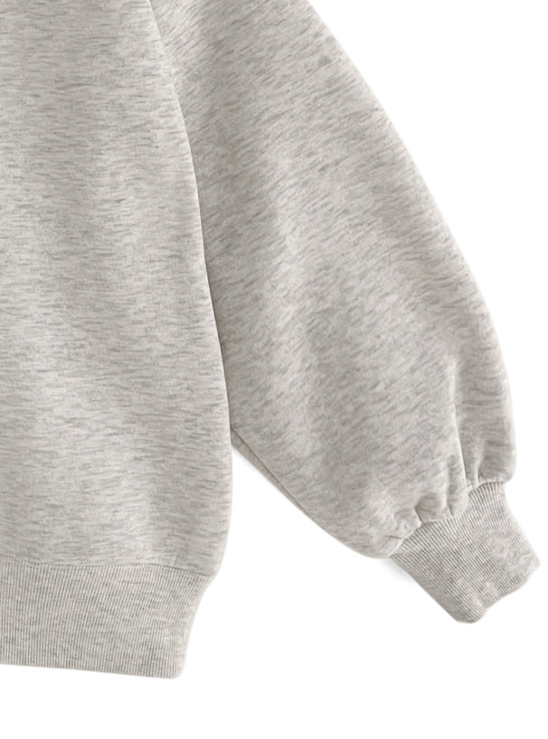 Heart Patch Brushed-Back Sweatshirt Tunic 心形貼布刷毛長版衛衣 [pm358] 15