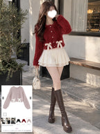 Shaggy Knit Ribbon Cropped Cardigan 毛絨針織緞帶短版開襟衫 [pm415] 9