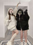 Oversized Fleece-Lined Zip Hoodie 內裡刷毛超大版拉鍊連帽衫 [pm619a] 1
