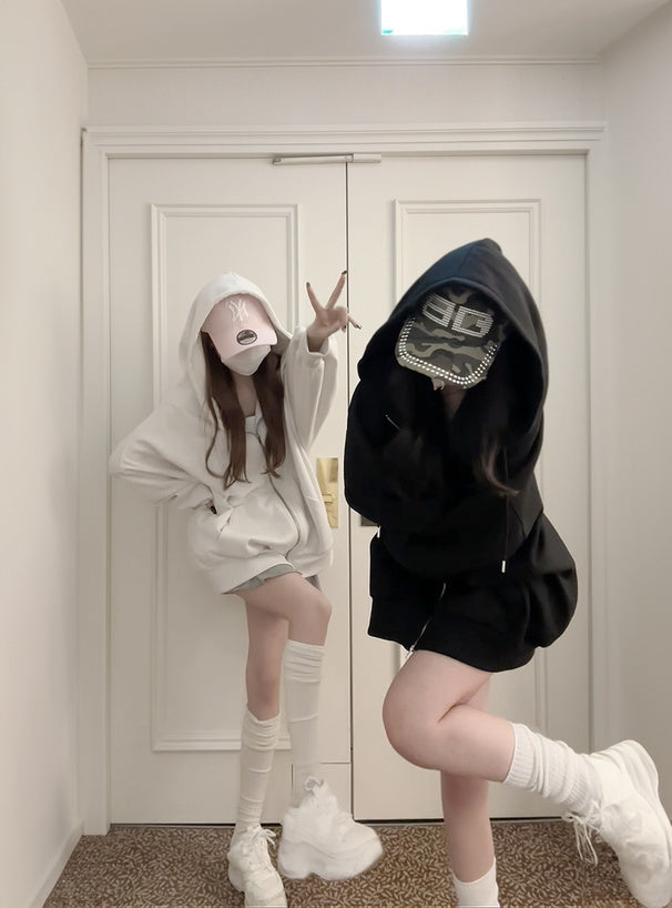 Oversized Fleece-Lined Zip Hoodie 內裡刷毛超大版拉鍊連帽衫 [pm619a] 2