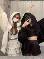 Oversized Fleece-Lined Zip Hoodie 內裡刷毛超大版拉鍊連帽衫 [pm619a] 3