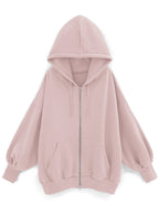 Oversized Fleece-Lined Zip Hoodie 內裡刷毛超大版拉鍊連帽衫 [pm619a] 5