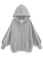 Oversized Fleece-Lined Zip Hoodie 內裡刷毛超大版拉鍊連帽衫 [pm619a] 6
