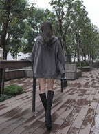 Oversized Fleece-Lined Zip Hoodie 內裡刷毛超大版拉鍊連帽衫 [pm619a] 10