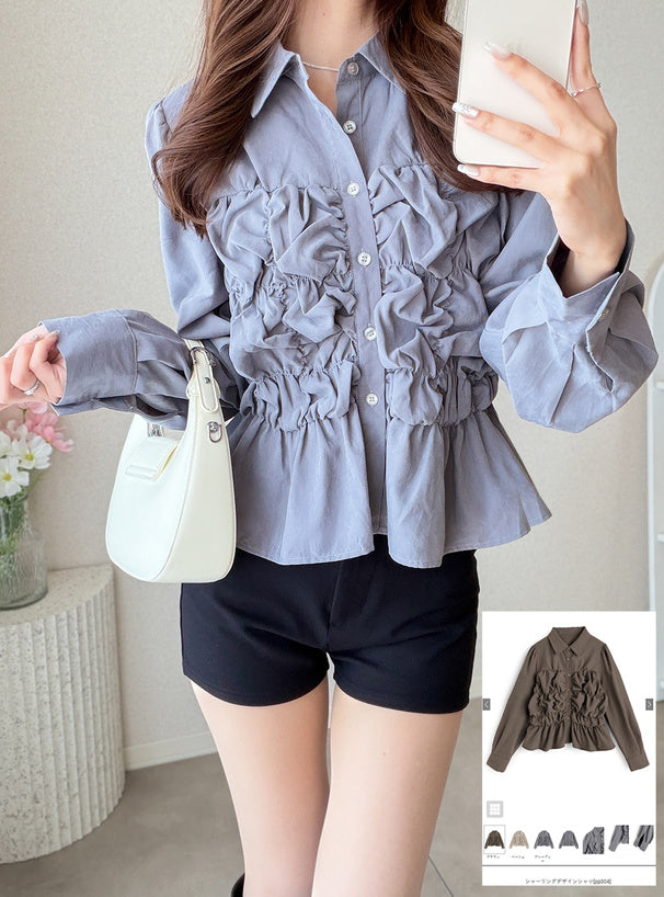 Shirred Design Shirt 抽褶設計襯衫 [pp304] 01