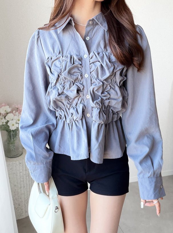 Shirred Design Shirt 抽褶設計襯衫 [pp304] 02