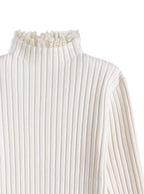 Lace High Neck Rib Knit Top 蕾絲高領羅紋針織上衣 [th008] — 15