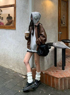 Oversized Brushed-Fleece Sweat Hoodie 寬鬆刷毛連帽衛衣 [ru1319] image 10