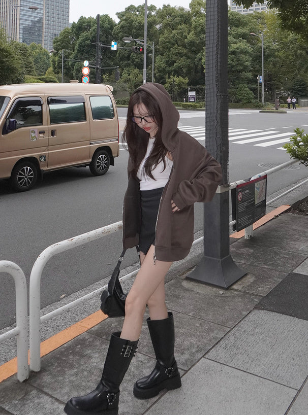 Oversized Brushed-Fleece Sweat Hoodie 寬鬆刷毛連帽衛衣 [ru1319] image 12