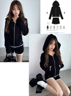 Lace Trim Hoodie & Shorts Set 蕾絲滾邊連帽外套與短褲套裝 — image 12