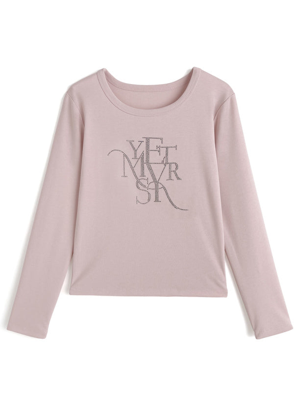 Rhinestone Logo Long Sleeve T-Shirt 水鑽標誌長袖T恤 [ru2124] - 5