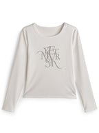 Rhinestone Logo Long Sleeve T-Shirt 水鑽標誌長袖T恤 [ru2124] - 6