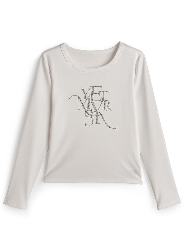 Rhinestone Logo Long Sleeve T-Shirt 水鑽標誌長袖T恤 [ru2124] - 6