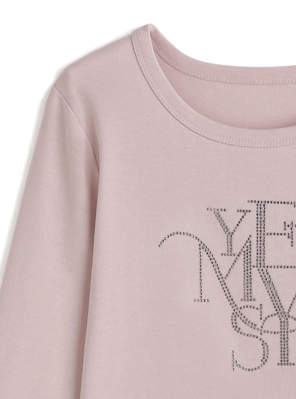 Rhinestone Logo Long Sleeve T-Shirt 水鑽標誌長袖T恤 [ru2124] - 11