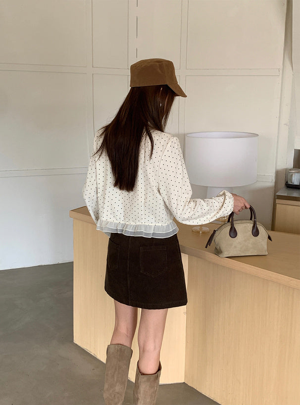 Polka Dot Ruffle Cardigan 波點荷葉邊開襟衫 [sd325] — image 9