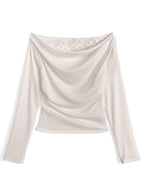 GRL sm492 lace-layered look drape top 蕾絲假兩件垂墜上衣 — photo 6