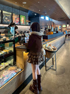 Cable Knit Double-Zip Hoodie with Faux Fur Hood 毛毛帽兜麻花雙拉鏈針織連帽外套 [so45] 12