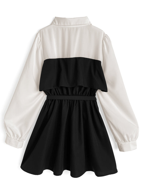 Bow Tie Belted Contrast Mini Dress 蝴蝶結腰帶撞色迷你連身裙 tg1017 — 5