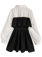 Bow Tie Belted Contrast Mini Dress 蝴蝶結腰帶撞色迷你連身裙 tg1017 — 5