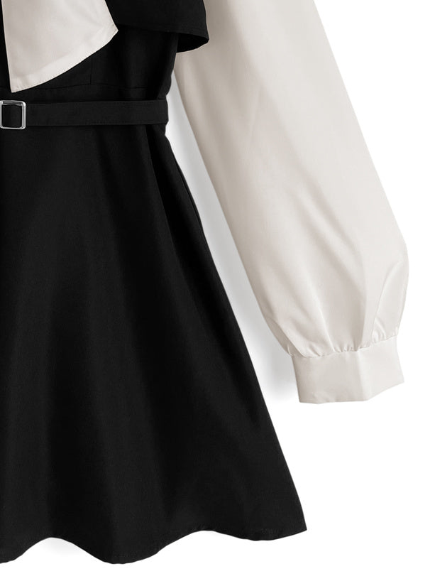 Bow Tie Belted Contrast Mini Dress 蝴蝶結腰帶撞色迷你連身裙 tg1017 — 8