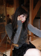 GRL th009 open-collar front-gathered top 13