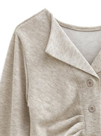 GRL th009 open-collar front-gathered top 18