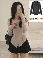 GRL th060 asymmetric rib knit top 不對稱羅紋針織上衣 1