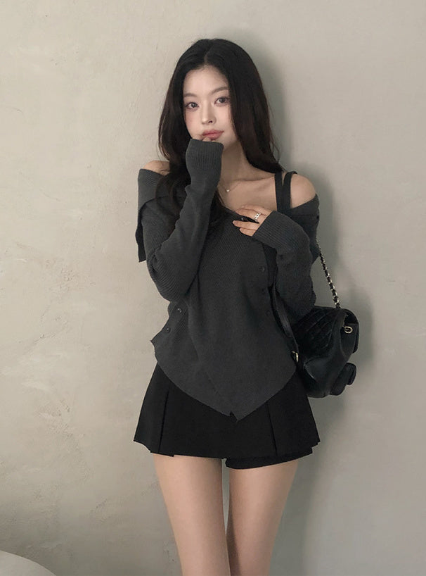 GRL th060 asymmetric rib knit top 不對稱羅紋針織上衣 2
