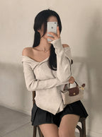 GRL th060 asymmetric rib knit top 不對稱羅紋針織上衣 10