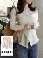 GRL th060 asymmetric rib knit top 不對稱羅紋針織上衣 12