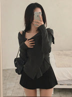 GRL th060 asymmetric rib knit top 不對稱羅紋針織上衣 15