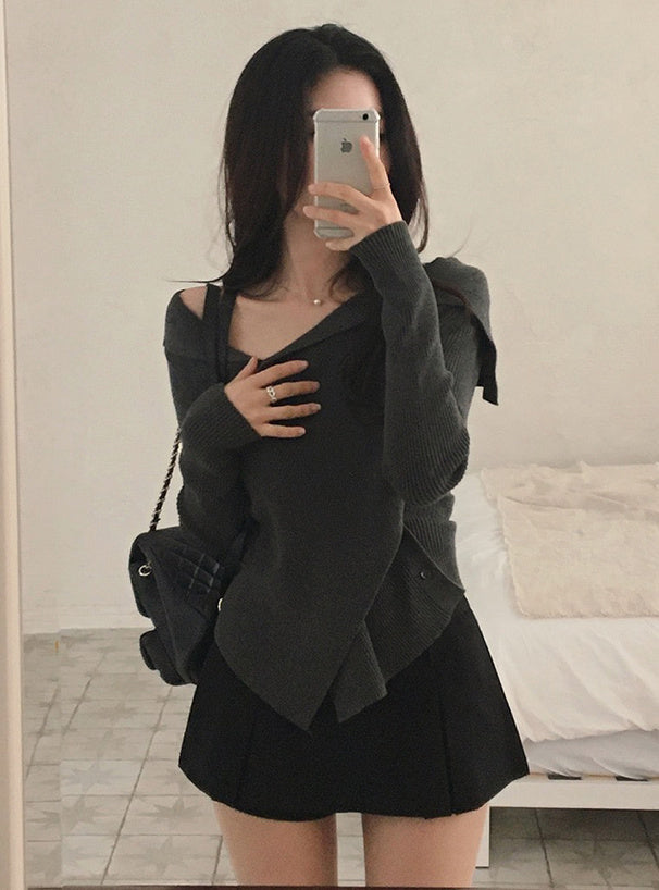 GRL th060 asymmetric rib knit top 不對稱羅紋針織上衣 15