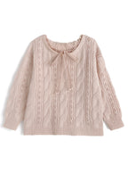 GRL th090 Multiway Lace Ribbon Cable Knit Top 多穿法蕾絲繫帶麻花針織上衣 5