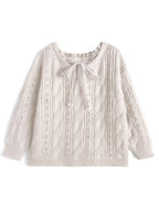 GRL th090 Multiway Lace Ribbon Cable Knit Top 多穿法蕾絲繫帶麻花針織上衣 6
