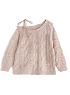 GRL th090 Multiway Lace Ribbon Cable Knit Top 多穿法蕾絲繫帶麻花針織上衣 11