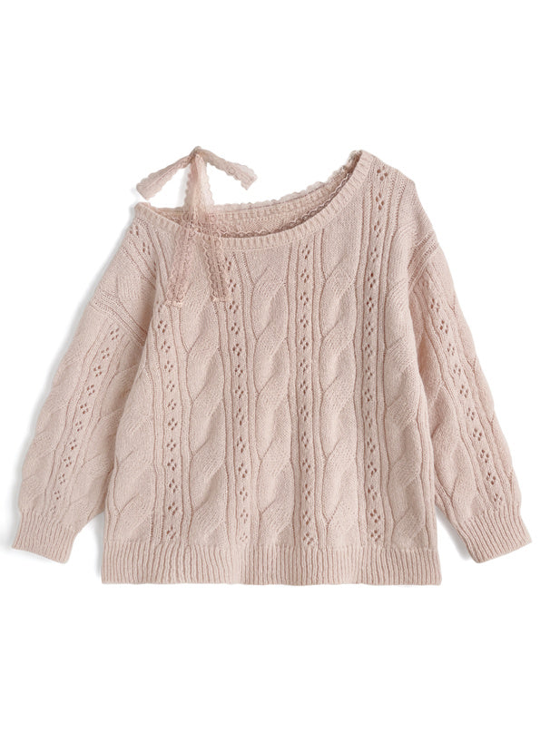 GRL th090 Multiway Lace Ribbon Cable Knit Top 多穿法蕾絲繫帶麻花針織上衣 11