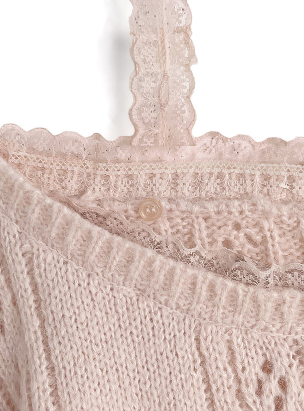 GRL th090 Multiway Lace Ribbon Cable Knit Top 多穿法蕾絲繫帶麻花針織上衣 14