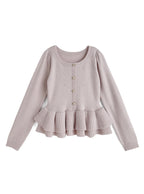 Rhinestone Double Ruffle Knit Top 水鑽雙層荷葉襬針織上衣 [tu2261] — 1