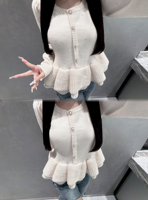 Rhinestone Double Ruffle Knit Top 水鑽雙層荷葉襬針織上衣 [tu2261] — 10