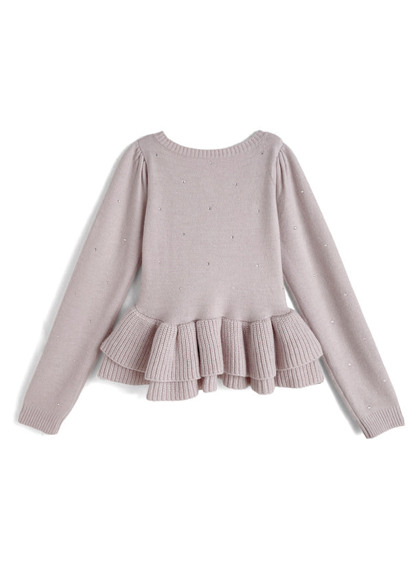 Rhinestone Double Ruffle Knit Top 水鑽雙層荷葉襬針織上衣 [tu2261] — 11