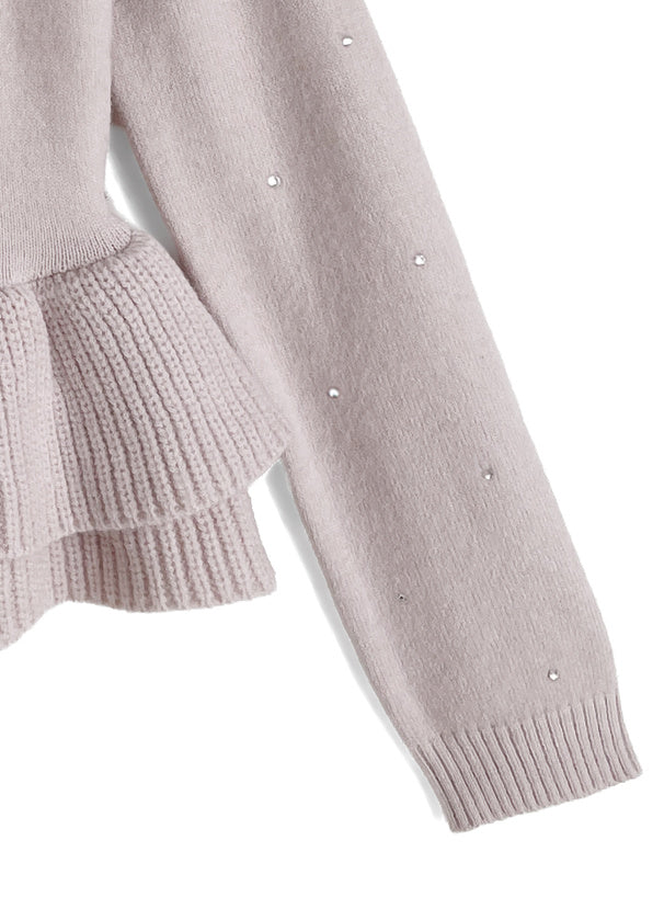 Rhinestone Double Ruffle Knit Top 水鑽雙層荷葉襬針織上衣 [tu2261] — 13